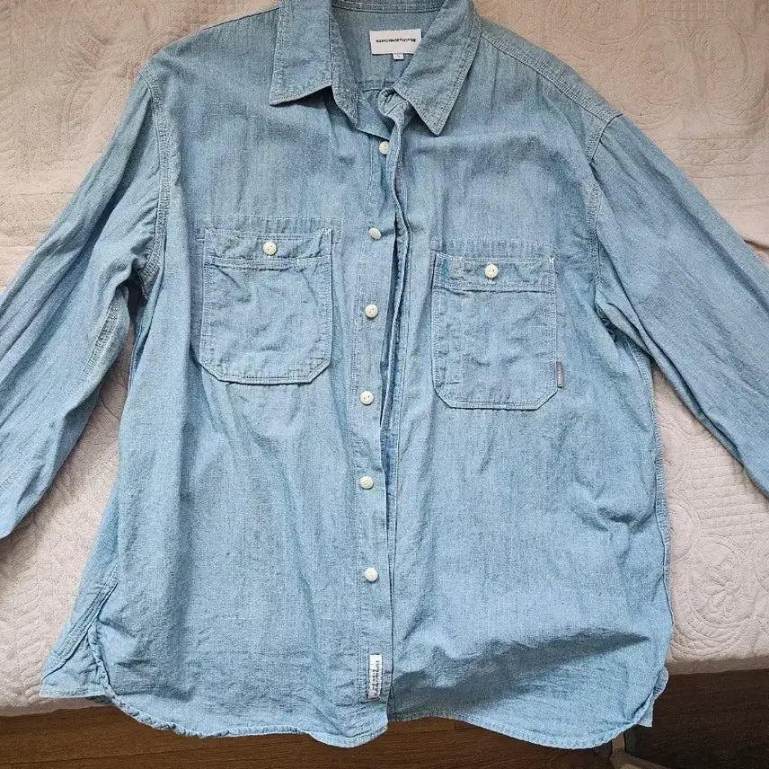 [BUNJANG] Espionage Chambray Shirt Washed Blue / 에스피오나지 샴브레이 셔츠 Washed Blue