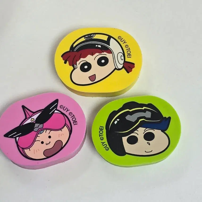 [BUNJANG] Crayon Shin-chan Random Eraser Set / 짱구는못말려 복불복 지우개 3종