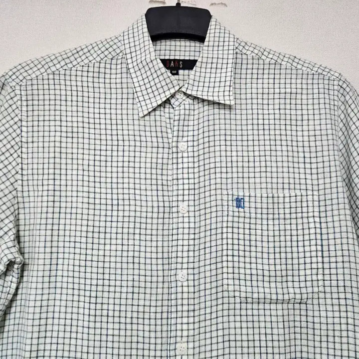 [BUNJANG] Daks Check Linen Short Sleeve Shirt Size 100 / 닥스 체크 린넨 셔츠 100호