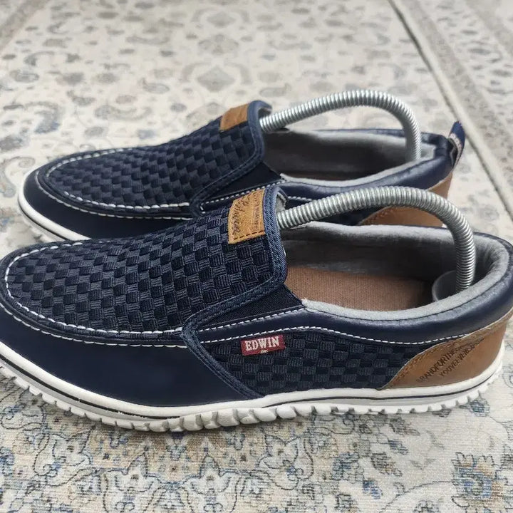 [BUNJANG] Edwin Navy Leather Slip-On Shoes 270mm / EDWIN 에드윈 네이비 레더 슬립온 270mm