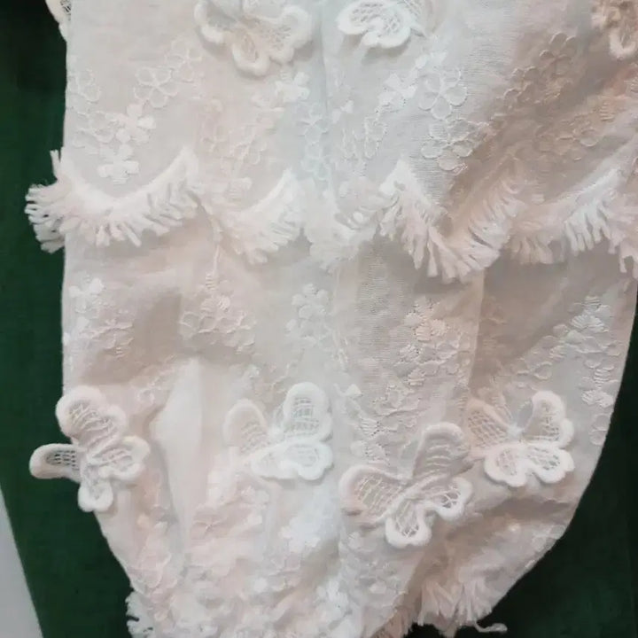 [BUNJANG] White Lace Puff Blouse / 화이트 레이스 퍼프 블라우스