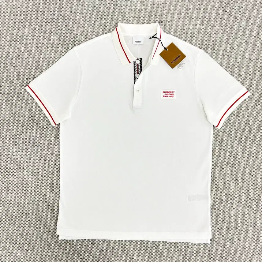 [BUNJANG] Burberry TB Polo Shirt L White / [L]버버리 TB pk 카라티