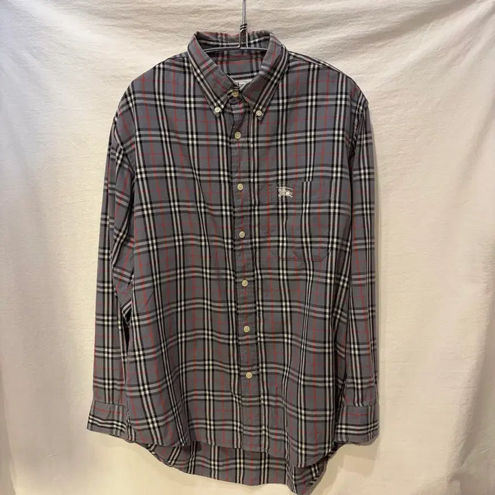 [BUNJANG] Burberry Check Long-Sleeve Shirt Grey / 버버리 체크 셔츠 그레이 긴팔
