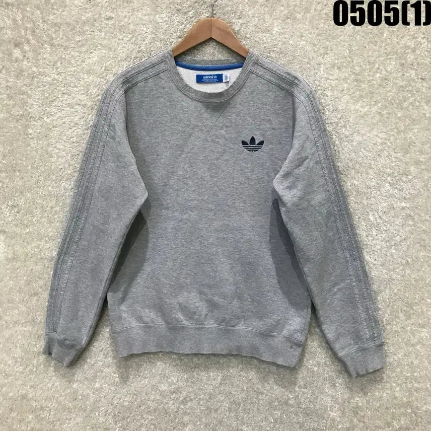 [BUNJANG] Adidas Three-Stripes Crewneck Sweatshirt Grey M / 아디다스 삼선 맨투맨 그레이 m