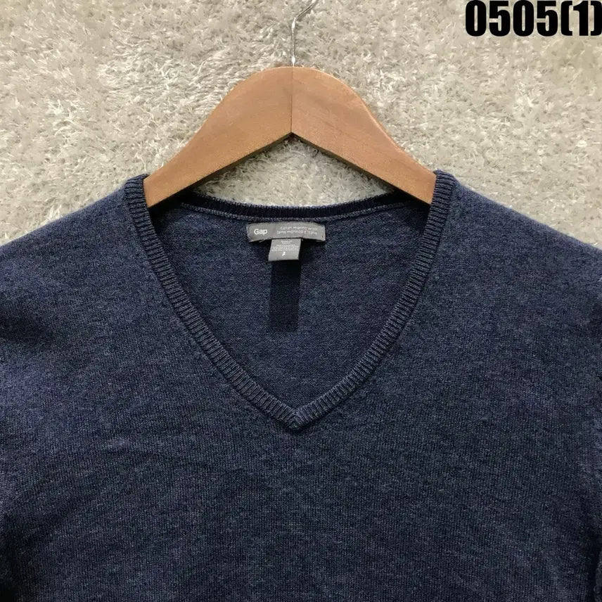 [BUNJANG] Gap V-Neck Knit Long Sleeve Blue S / 갭 V넥 니트 긴팔 블루 s