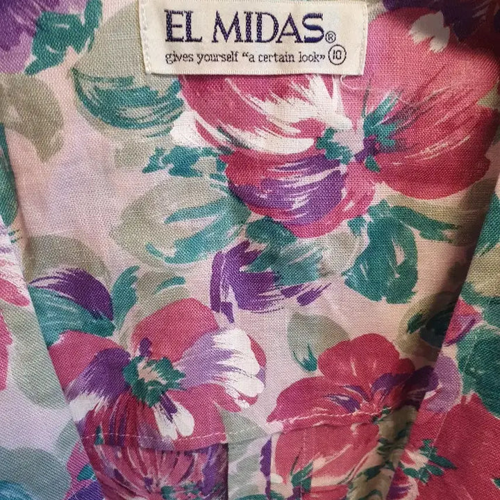 [BUNJANG] Elmidas Purple Flower Pattern Linen Long Jacket / (새상품)퍼플 플라워 패턴 롱 자켓 free size