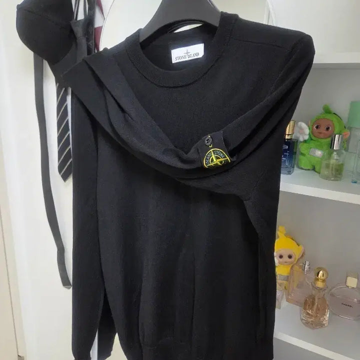 [BUNJANG] Stone Island Black Knit Long Sleeve / 스톤아일랜드 블랙 니트 긴팔