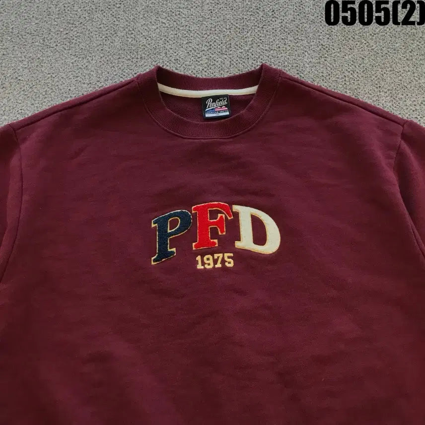 [BUNJANG] Penfield Embroidered Sweatshirt Burgundy / Penfield PFD 자수 맨투맨 버건디 100