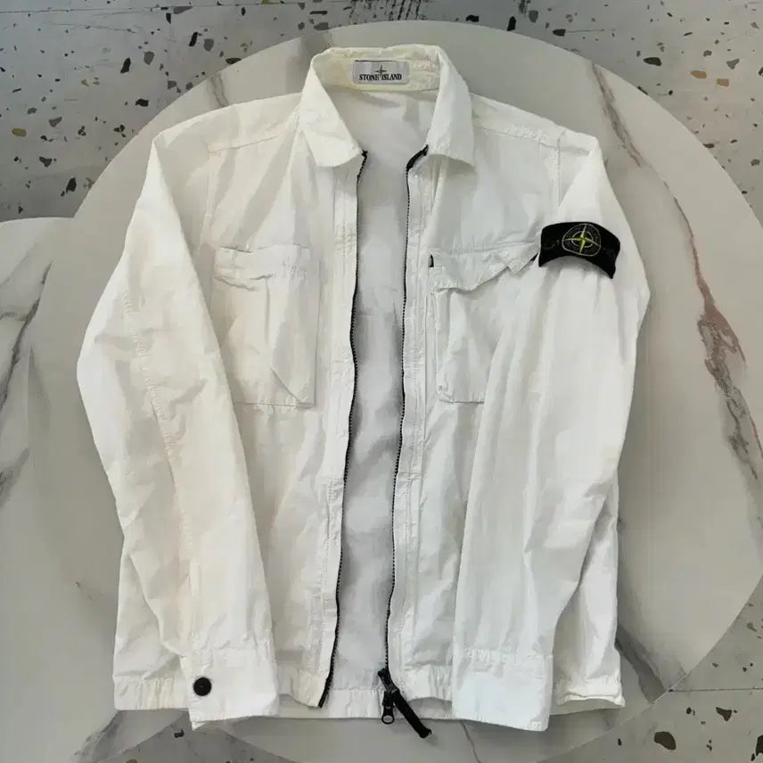 [BUNJANG] Stone Island Overshirt Jacket White S / [정품/백화점판] 스톤아일랜드 오버셔츠 자켓 화이트