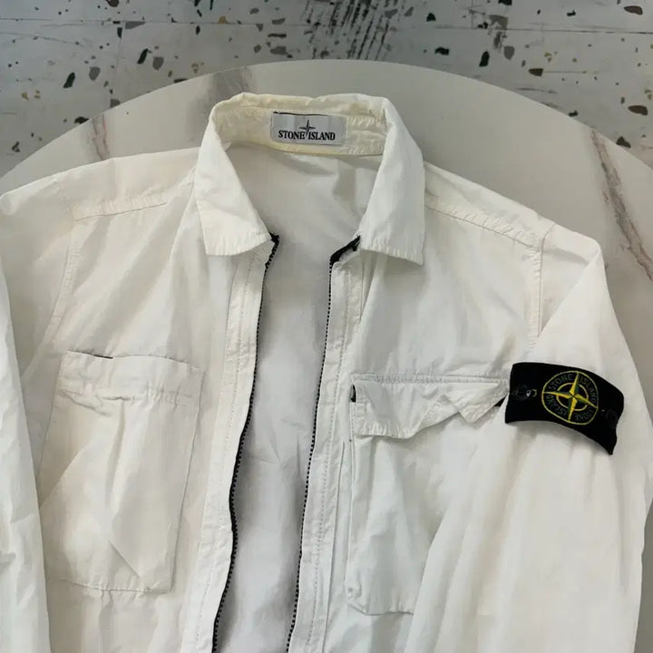 [BUNJANG] Stone Island Overshirt Jacket White S / [정품/백화점판] 스톤아일랜드 오버셔츠 자켓 화이트