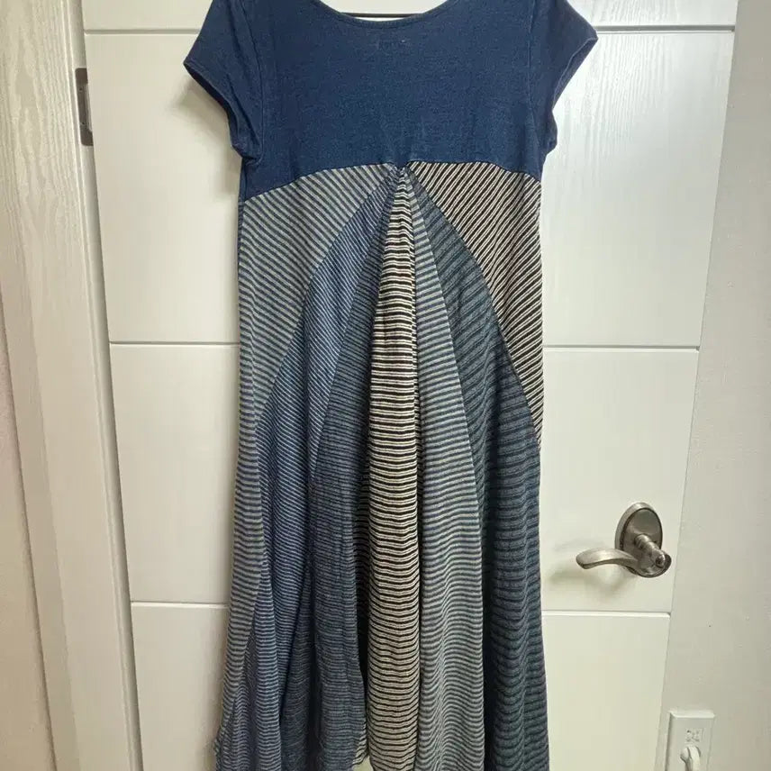 [BUNJANG] KAPITAL Denim Patchwork V-Neck Dress / KAPITAL 캐피탈 데님 패치워크 원피스