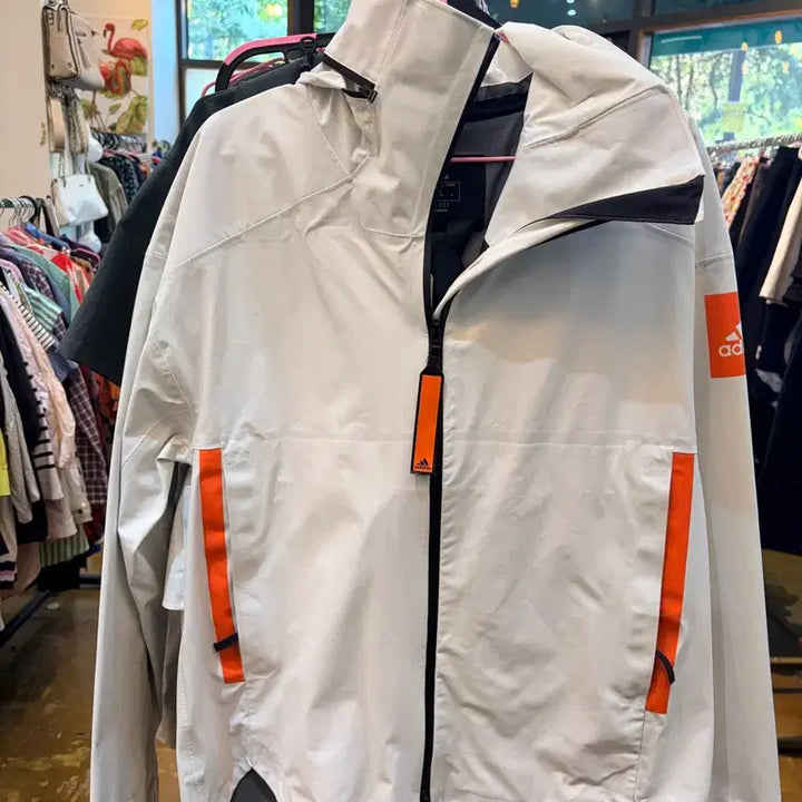 [BUNJANG] Adidas White Windbreaker Jacket / 아디다스 화이트 바람막이 자켓