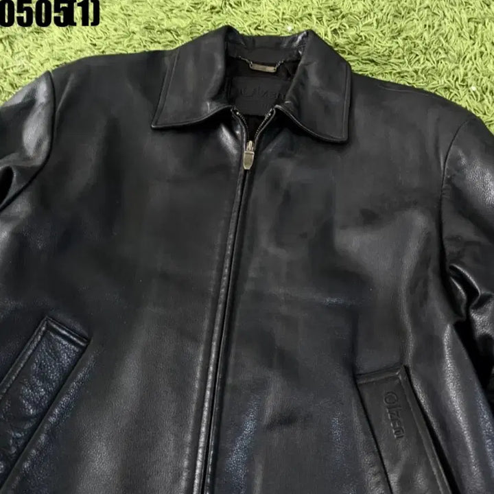 [BUNJANG] OLZEN Black Lambskin Leather Jacket / OLZEN 올젠 블랙 레더자켓 소가죽 가죽자켓 자켓 95