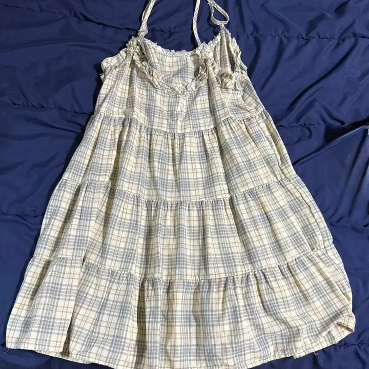[BUNJANG] Madras Check Pattern Sleeveless Mini Dress / 마드라스 체크패턴 나시 미니 원피스