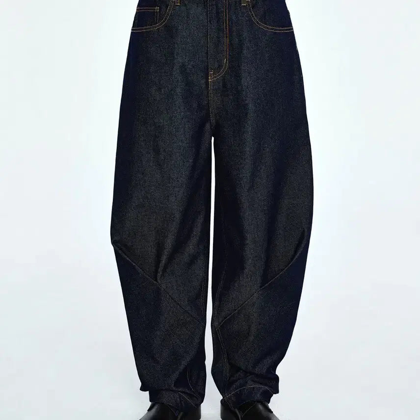 [BUNJANG] Ader Error Decreased Balloon Fit Panel Line Deep Indigo Denim Pants A5 / 아더에러 디크리즈 벌룬핏 절개라인 딥인디고 데님팬츠 A5