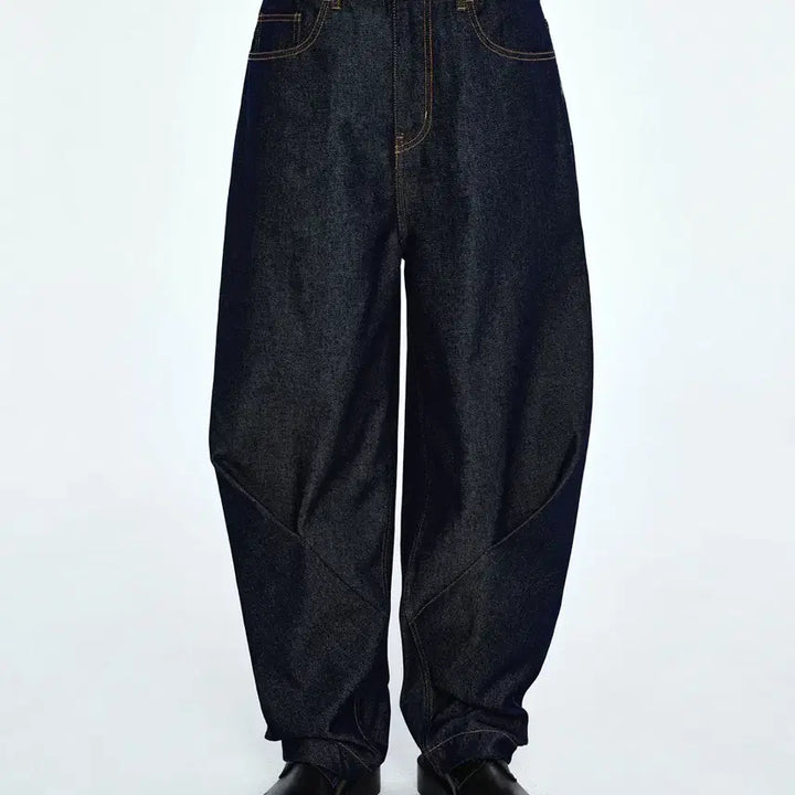 [BUNJANG] Ader Error Decreased Balloon Fit Panel Line Deep Indigo Denim Pants A5 / 아더에러 디크리즈 벌룬핏 절개라인 딥인디고 데님팬츠 A5