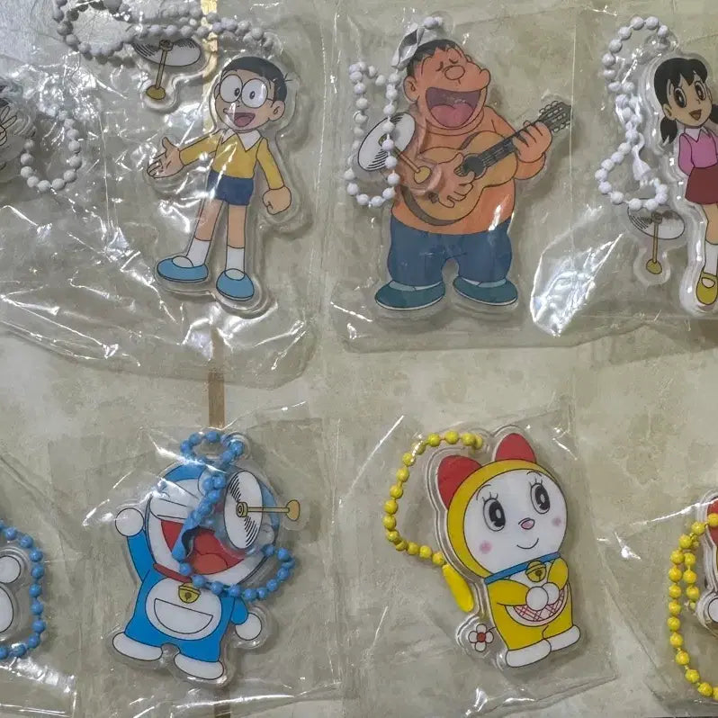 [BUNJANG] Doraemon Character Acrylic Keychain Set / 도라에몽 캐릭터 아크릴 키링 세트