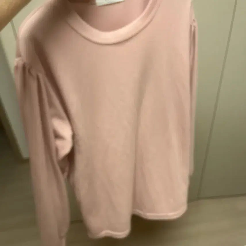 [BUNJANG] Pink Round Neck Puff T-Shirt / 분홍색 라운드넥 퍼프티