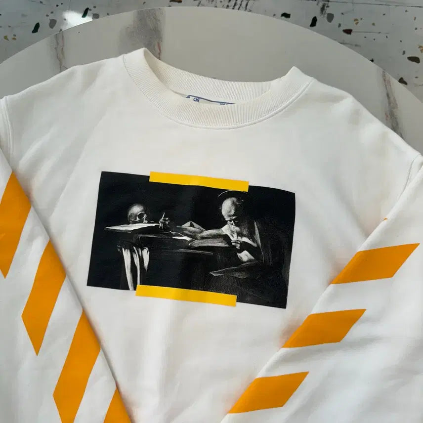 [BUNJANG] Off-White Caravaggio Sweatshirt White L / [정품/백화점판] 21F 오프화이트 카라바조 맨투맨 화이트