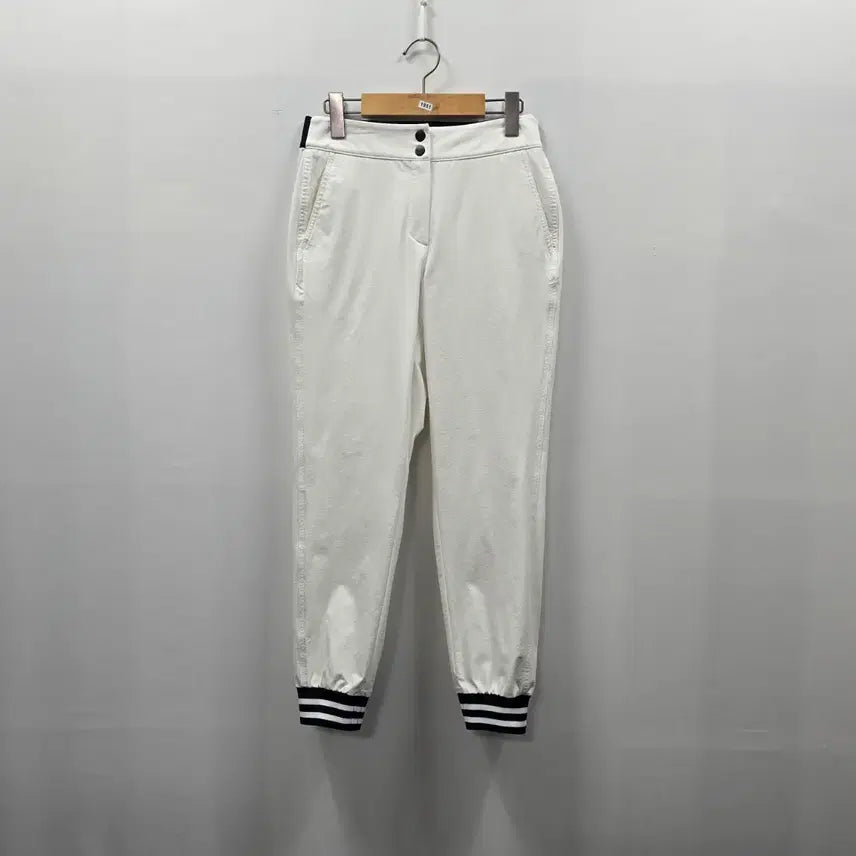 [BUNJANG] 1851 Span White Banding Jogger Pants (Size S) / 1851 스판 화이트 밴딩 조거팬츠 S