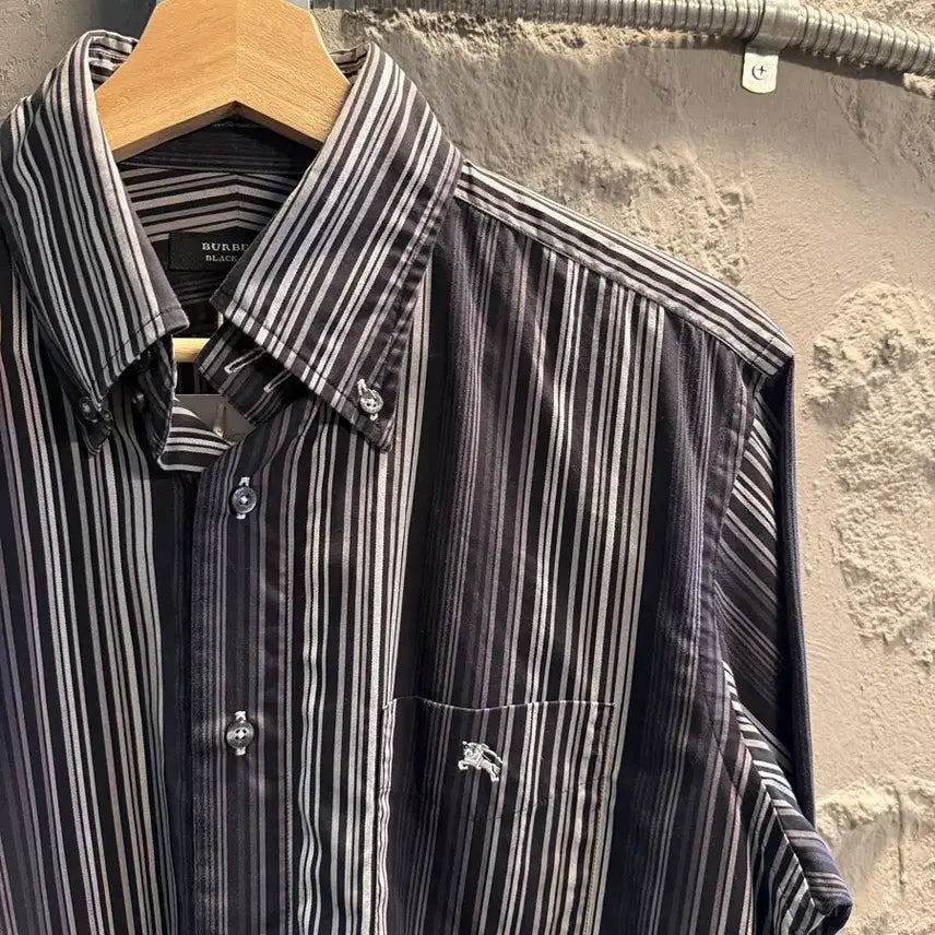 [BUNJANG] Burberry Black Label Stripe Shirt / 2 버버리BURBERRY 블랙라벨 스트라이프 셔츠 블랙