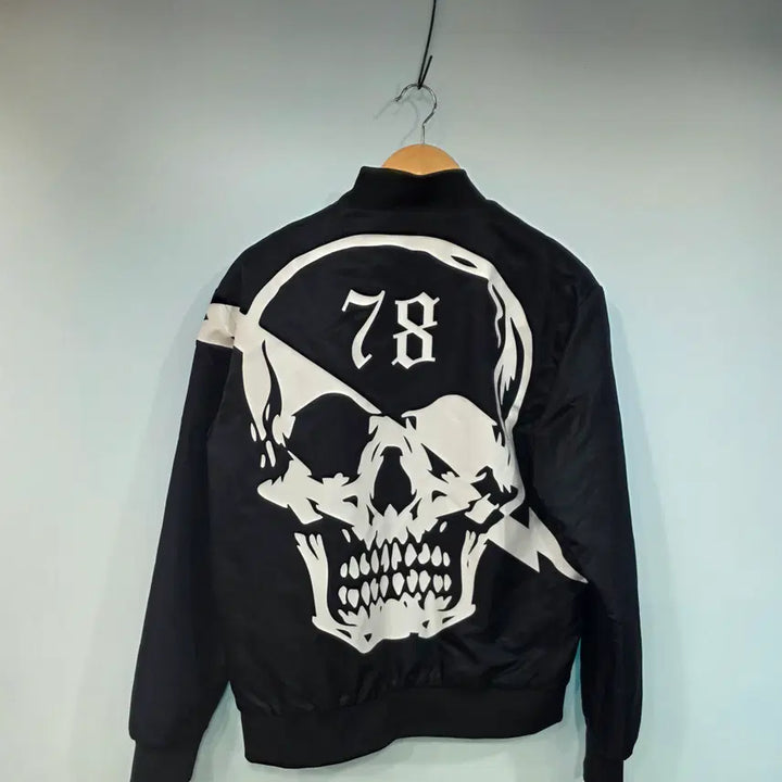 [BUNJANG] Philipp Plein Black Blue Bomber Jacket / 필립플레인 L사이즈 매장판 블랙 블루종 항공점퍼