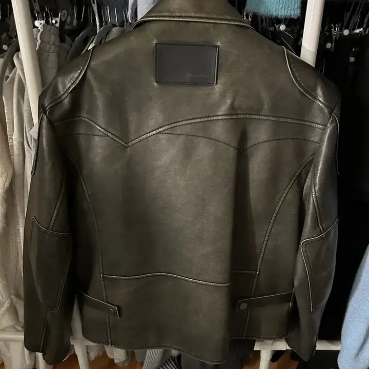 [BUNJANG] Matinkim Leather Jacket / 마뗑킴 레더 자켓 가죽 자켓