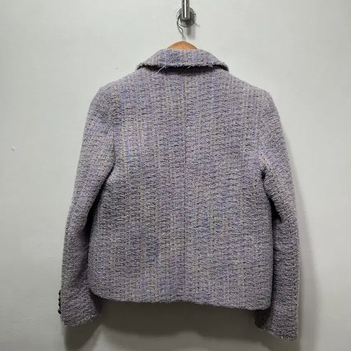 [BUNJANG] TINI Tweed Crop Jacket Purple M / TINI 트위드 크롭 자켓 퍼플 M