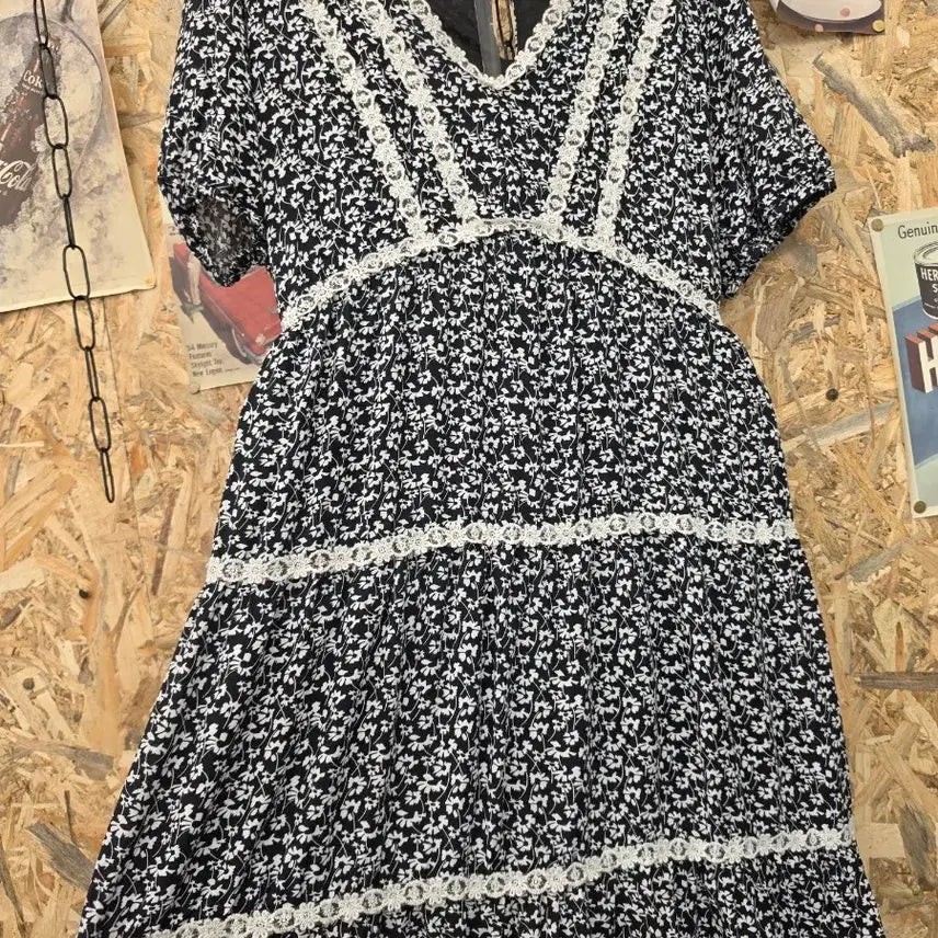 [BUNJANG] Romistory Flower Pattern Long Dress / 로미스토리 플라워 패턴 롱 원피스 F