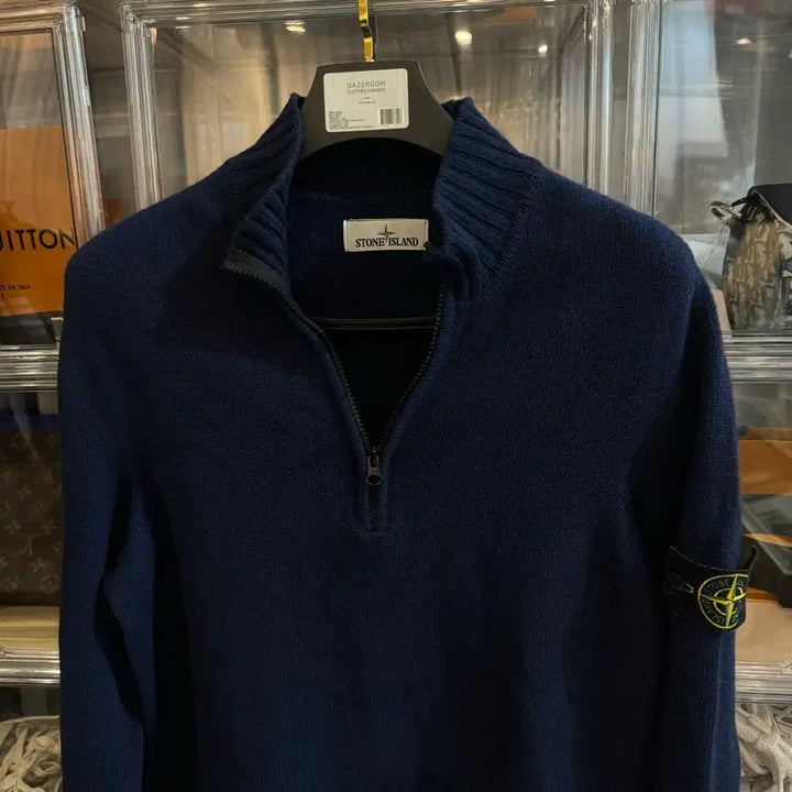 [BUNJANG] Stone Island Half-Zip Knit Navy L Size / [정품 , L사이즈] 스톤아일랜드 반집업 니트 네이비