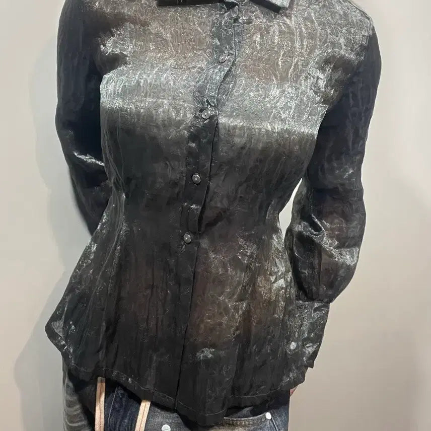 [BUNJANG] See-Through Shirt Blouse (M) / 시스루 셔츠 블라우스