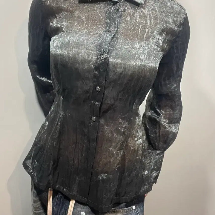 [BUNJANG] See-Through Shirt Blouse (M) / 시스루 셔츠 블라우스