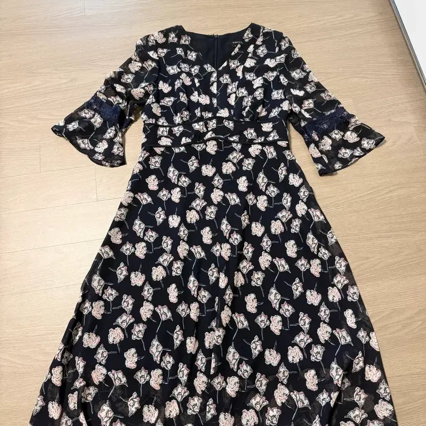 [BUNJANG] GGPX Flower Pattern Long Dress / 플라워 패턴 쉬폰 롱 원피스