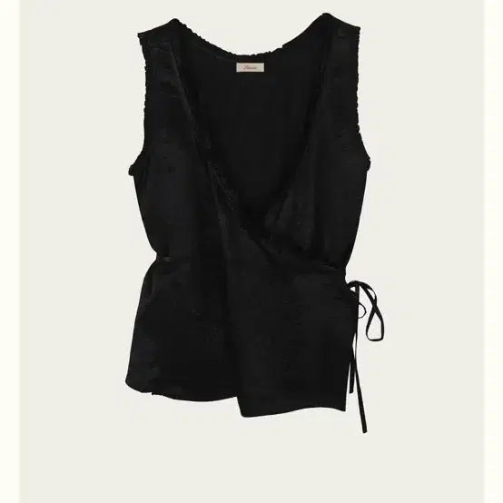 [BUNJANG] Ribbon Bit Tipi Shirring Blouse - Black / 리본빗 티피 셔링 블라우스 블랙