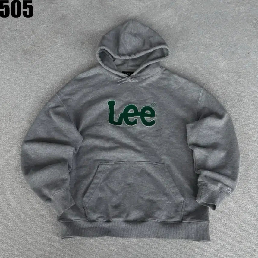 [BUNJANG] Lee Logo Hoodie Grey M / Lee 리 로고 후드티 회색 m