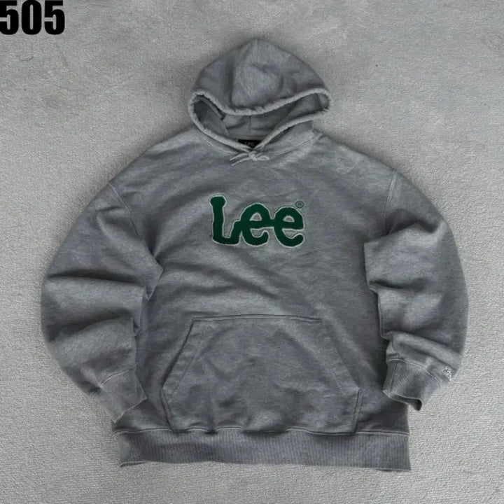 [BUNJANG] Lee Logo Hoodie Grey M / Lee 리 로고 후드티 회색 m