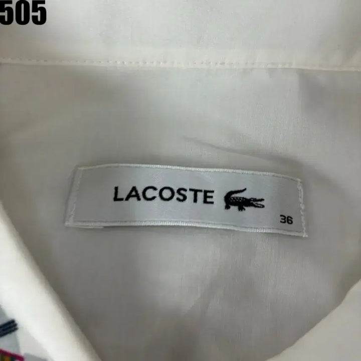 [BUNJANG] Lacoste White Robot Pattern Shirt Size 36 / 라코스테 화이트 로봇 패턴 셔츠 36
