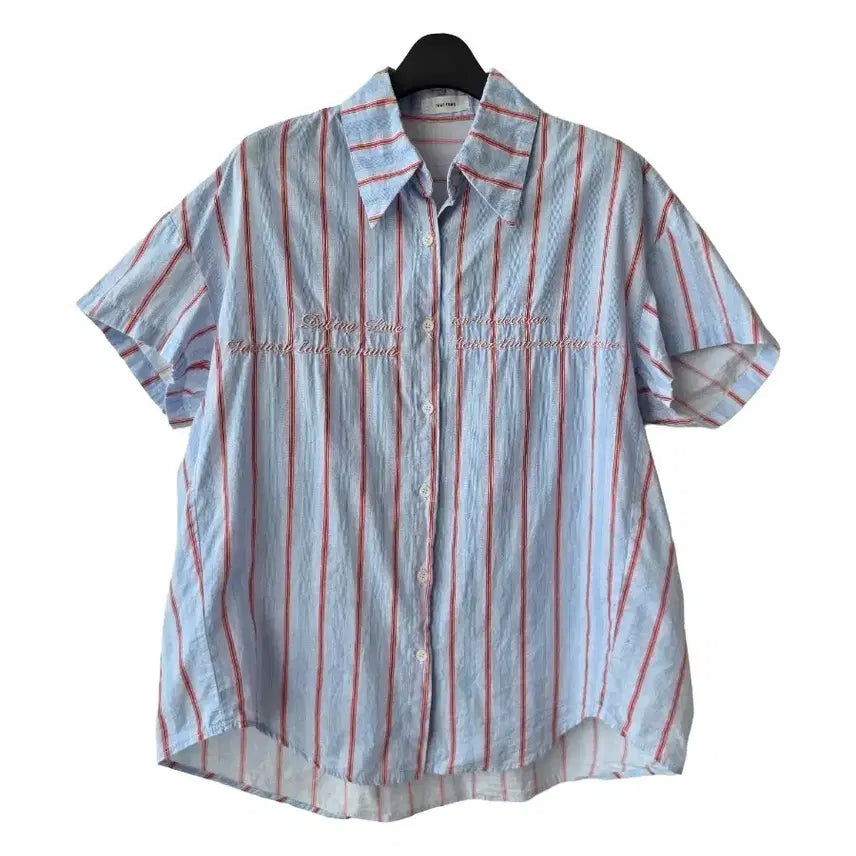 [BUNJANG] Striped Short Sleeve Shirt / L/스트라이프 반팔 셔츠