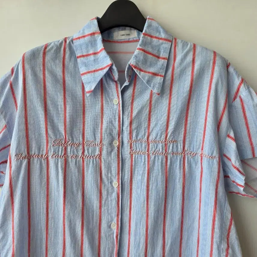 [BUNJANG] Striped Short Sleeve Shirt / L/스트라이프 반팔 셔츠