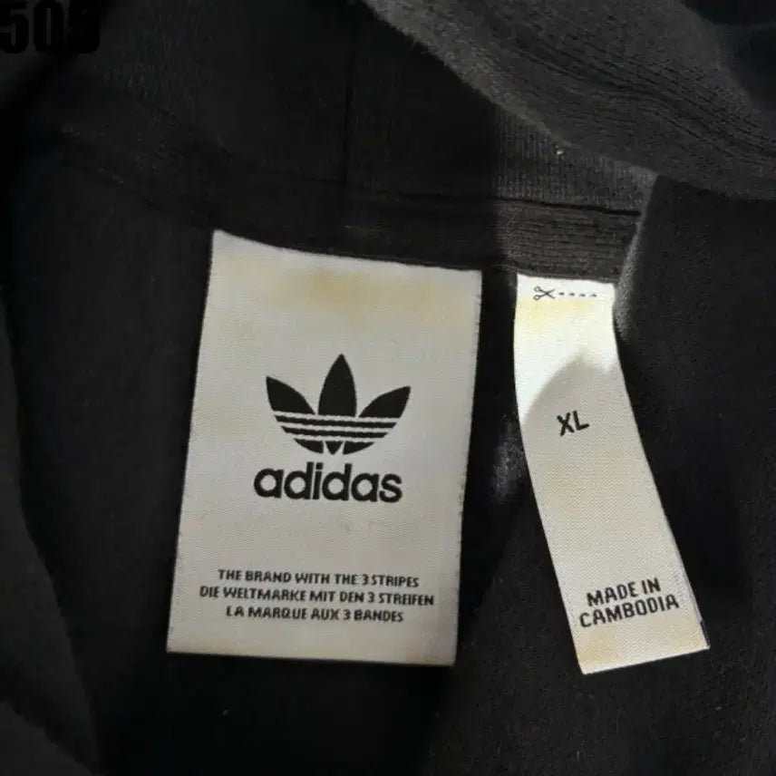 [BUNJANG] Adidas Three Stripes Black Hoodie / 아디다스 삼선 블랙 후드티