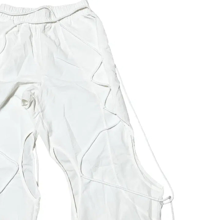 [BUNJANG] Strap Hole Slit Nylon Pants - White / Strap Hole Slit Nylon Pants_White