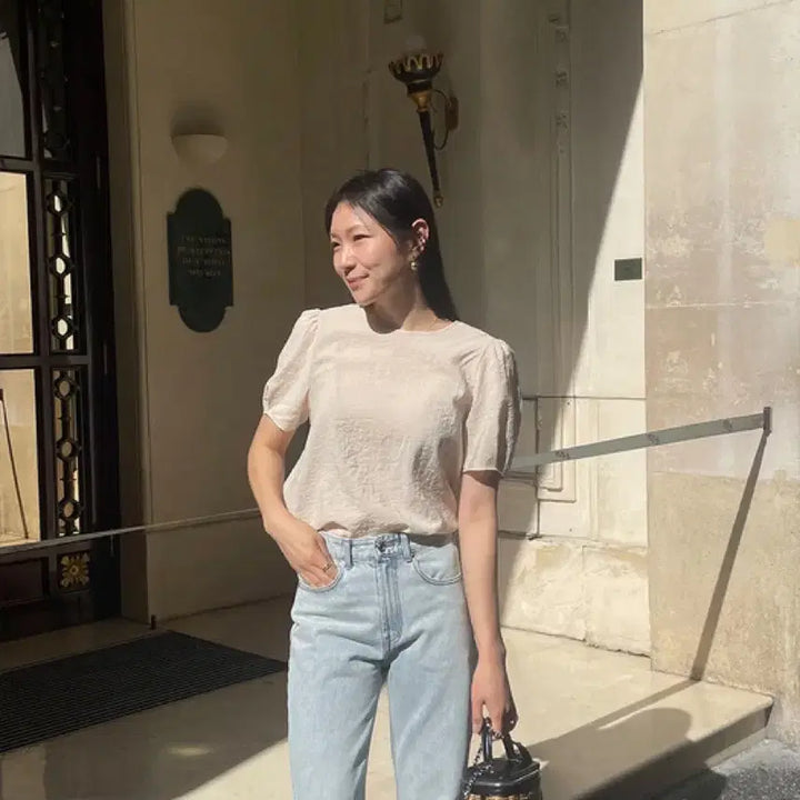 [BUNJANG] Ore Ore Jud Puff BL Blouse Beige / ore오어블라우스! 얼바닉30 낫띵리튼 파사드패턴 비아플레인 시야쥬