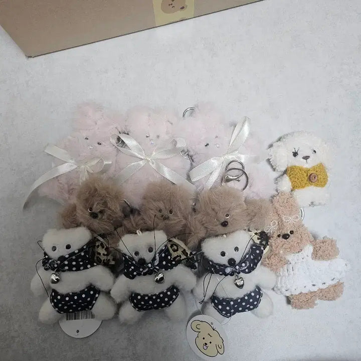 [BUNJANG] 11-Piece Plush Keychain Set / 강아지 인형 모루 키링 11개세트