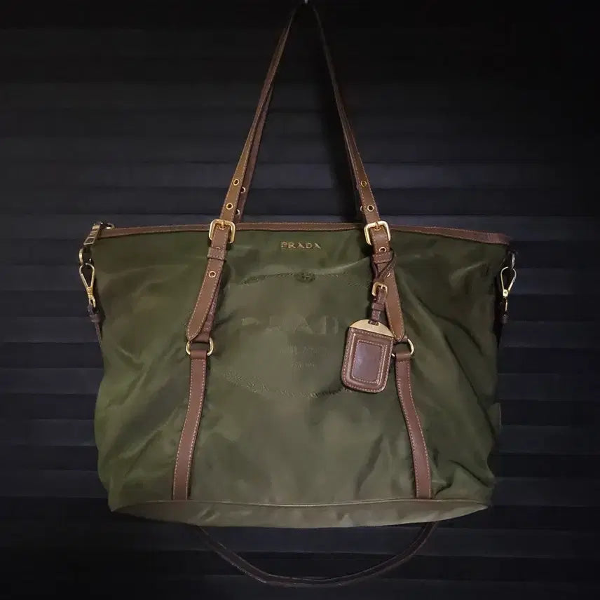 [BUNJANG] Prada Pocono Nylon Two-Way Bag Olive / 프라다 포코노 나일론 투웨이백 토트백 숄더백 올리브 정품