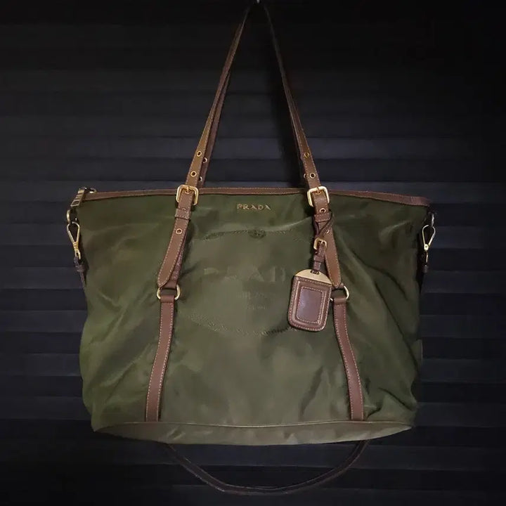 [BUNJANG] Prada Pocono Nylon Two-Way Bag Olive / 프라다 포코노 나일론 투웨이백 토트백 숄더백 올리브 정품