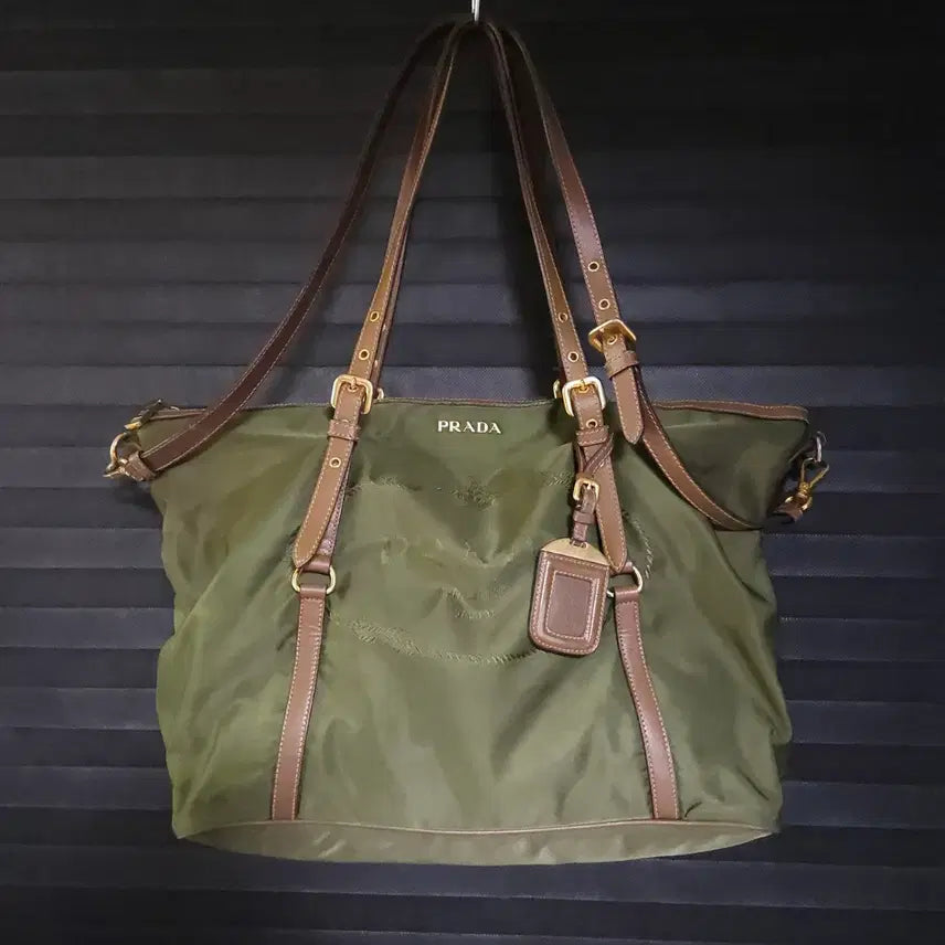 [BUNJANG] Prada Pocono Nylon Two-Way Bag Olive / 프라다 포코노 나일론 투웨이백 토트백 숄더백 올리브 정품