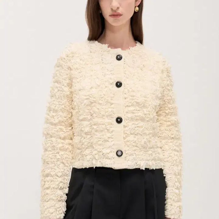 [BUNJANG] Time Loop Texture Crop Cardigan / 타임 루프 텍스처 크롭가디건