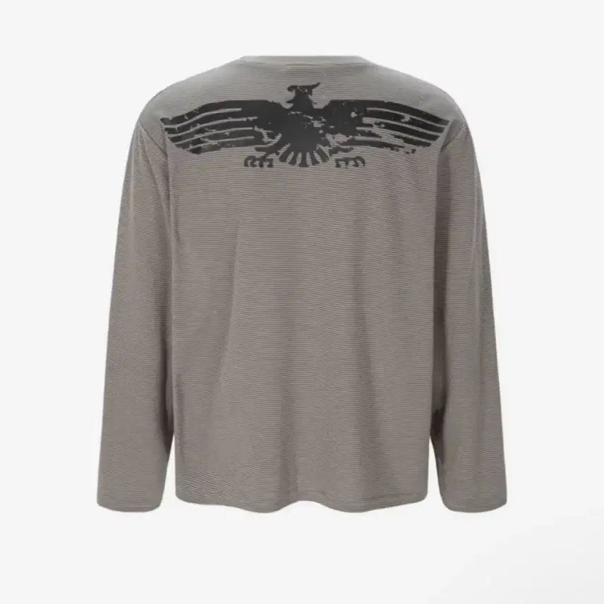 [BUNJANG] Manhattan Project Vintage Eagle Stripe Long Sleeve Beige / 맨허튼프로젝트 빈티지 이글 스트라이프 롱슬리브 베이지