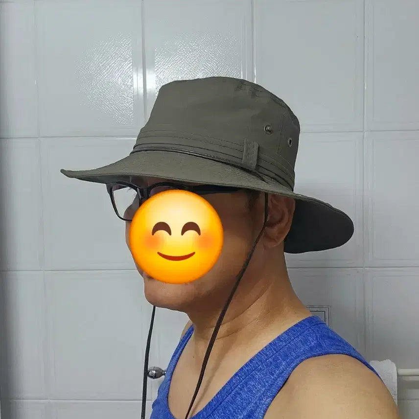 [BUNJANG] Safari Bucket Hat with Adjustable Chin Strap / 사파리 버킷햇
