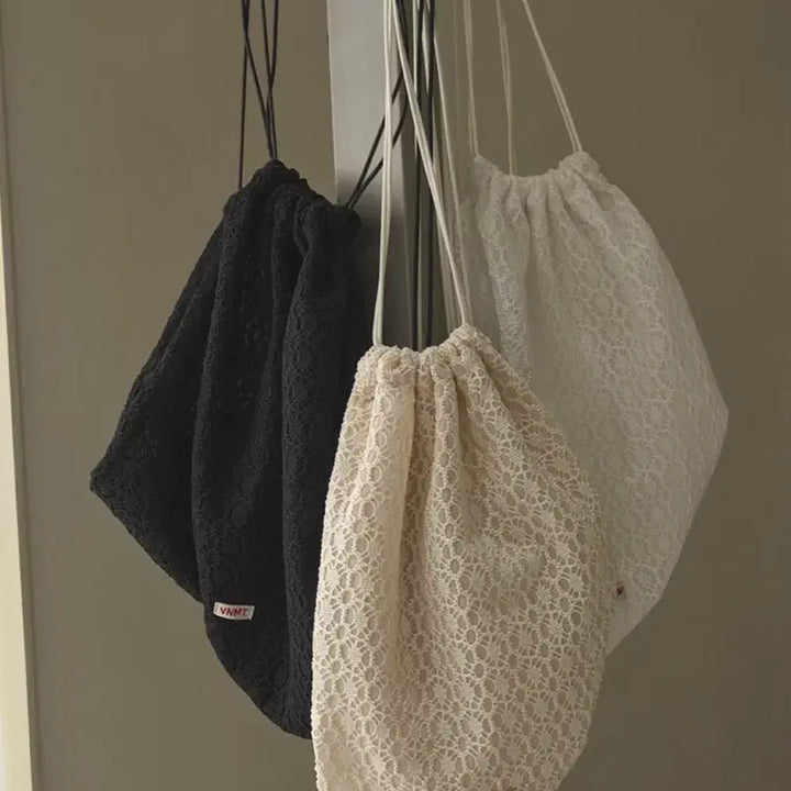 [BUNJANG] VANISHMENT Lace Gymsack Black / VANISHMENT 바니쉬먼트 레이스 짐색